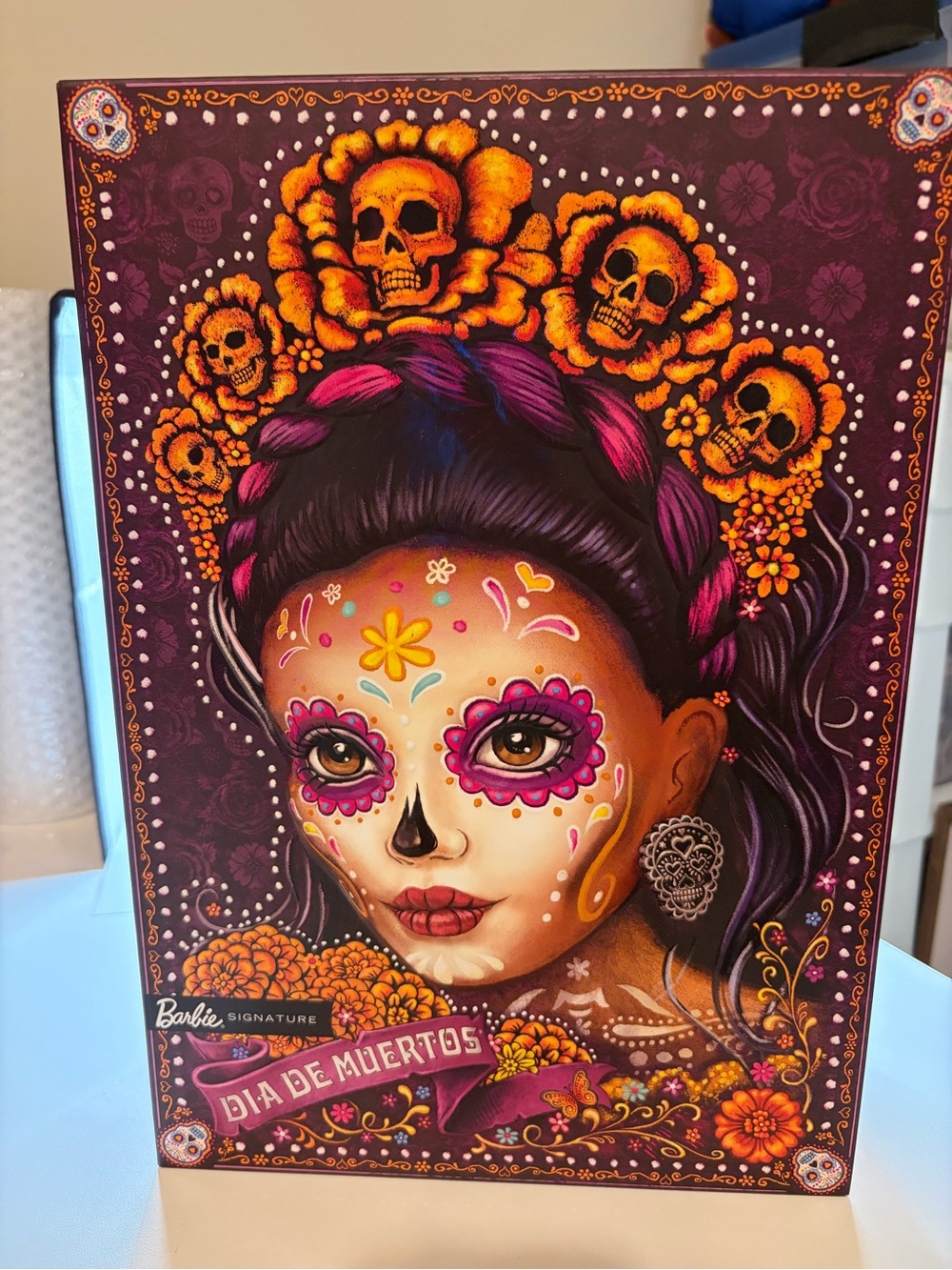 Barbie Día de Muertos Art Box - Purple, Orange & Pink